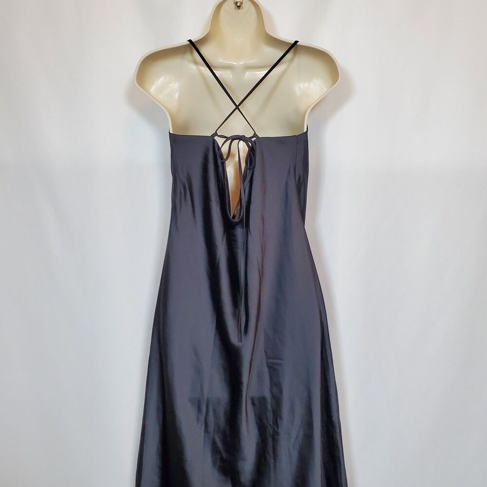 Old Navy The Occasion Women’s Maxi Dress Medium Black Satin Cowl Sleeveless - Picture 8 of 13
